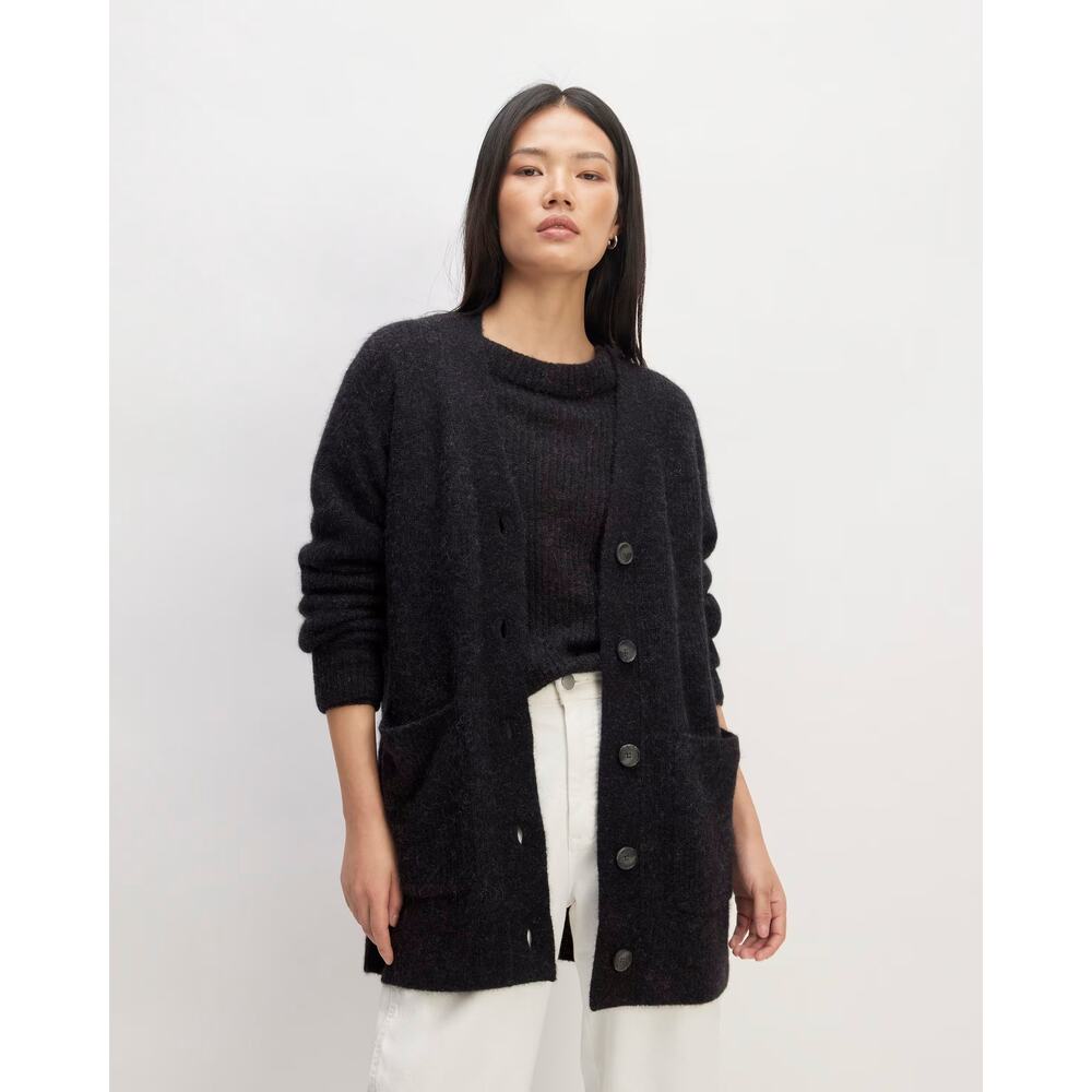 NWT Everlane Women's The Oversized Alpaca Pocket Cardigan Black Size XS